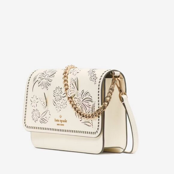 Kate Spade Madison Perforated Willow Convertible Crossbody Butterfly Flowers - Picture 8 of 11